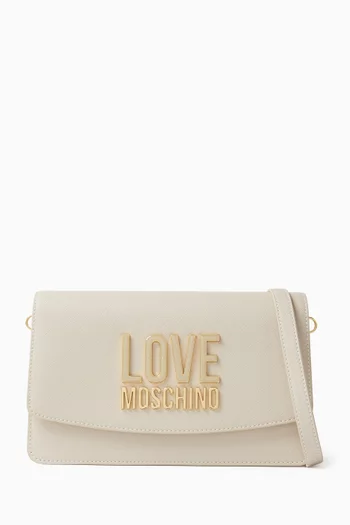 Jelly Logo Crossbody Bag in Faux Leather