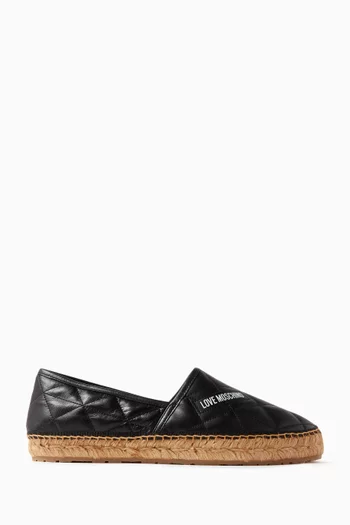 Logo Espadrilles in Quilted Leather