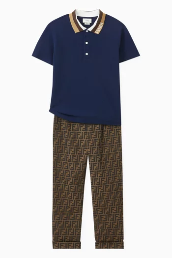 All-over Logo Pants in Cotton-blend Canvas
