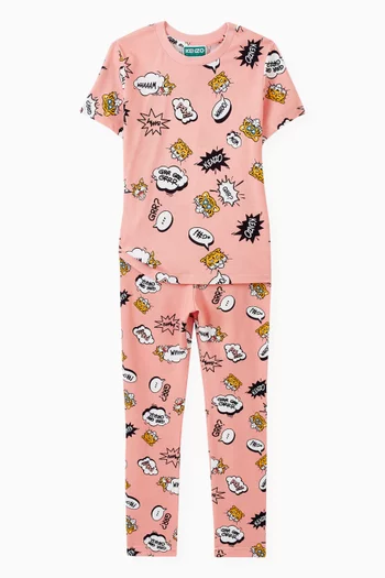 Printed Leggings in Cotton Blend