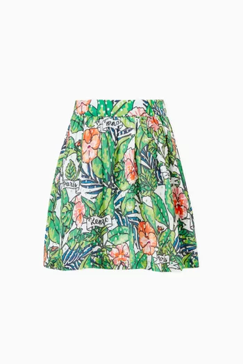 All-over Floral Skirt in Cotton