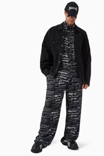 DIY Metal Logo Pyjjama Pants in Viscose-poplin