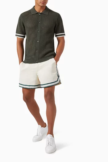 Elias Polo Shirt in Crochet Knit