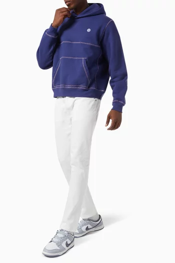 Contrast Stitch Hoodie in Fleece