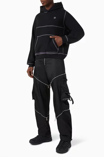 Contrast Stitch Hoodie in Fleece