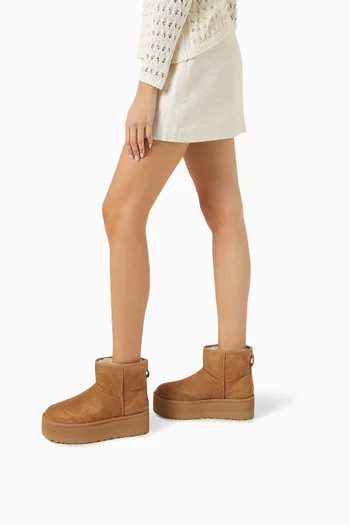 Classic Mini Platform Ankle Boots in Suede