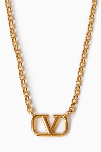 Valentino Garavani VLogo Signature Necklace in Brass
