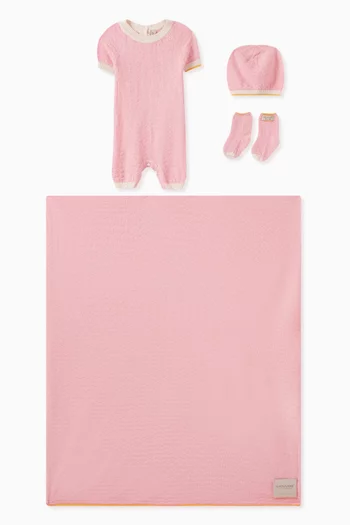 Wave-knit Romper Set in Silk-cotton