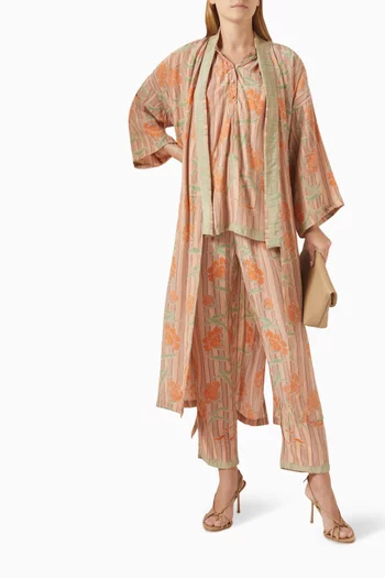 Diane Printed Short Robe in Rayon