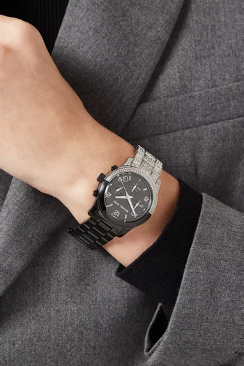 Runway Pavé Two-Tone Quartz Watch, 38mm