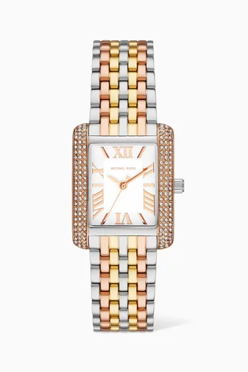 Emery Pavé Tri-toned Quartz Watch, 33mm