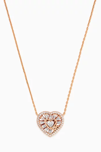 Premium Heart Necklace in 4kt Rose Gold-plated Silver