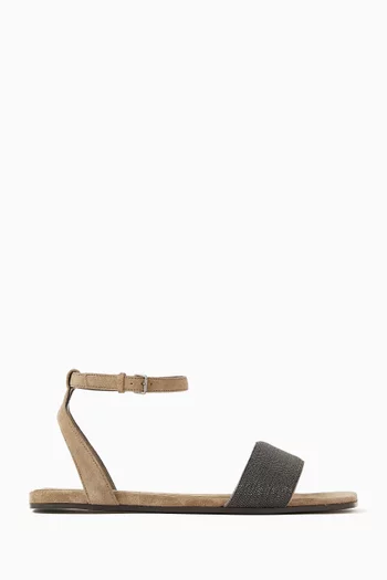 Strappy Sandals in Suede
