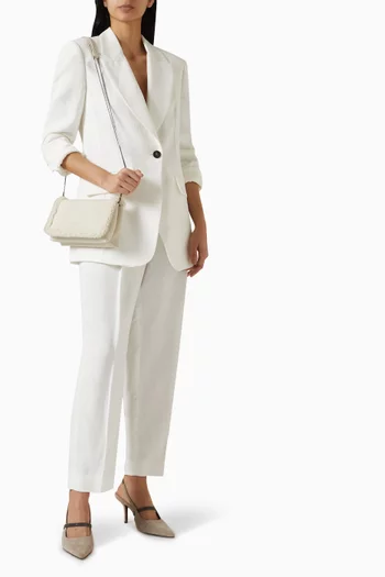 High-waist Cropped Pants in Viscose