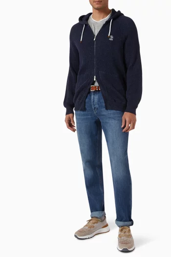 Faux-layering T-shirt in Silk Cotton