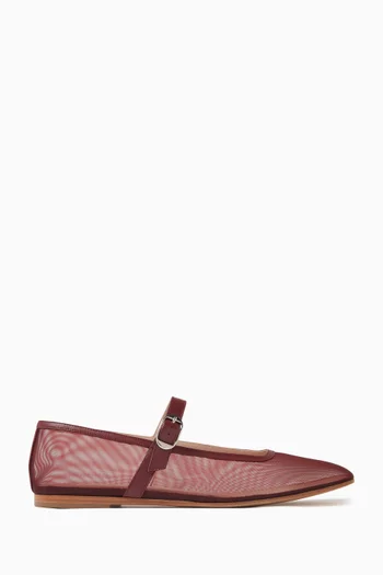 Mary Jane Ballerina Flats in Mesh