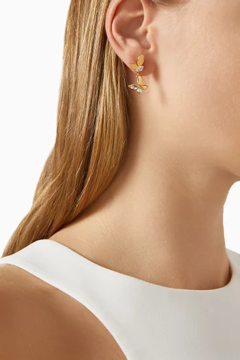 Social Butterfly Drop Earrings in Plated Metal