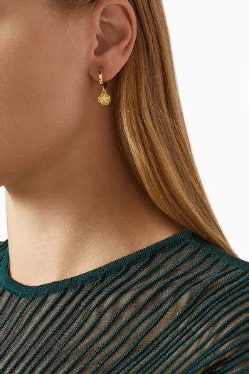 Heritage Bloom Huggie Earrings in Plated Metal