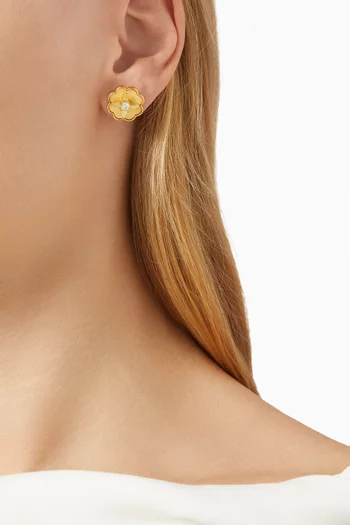 Heritage Bloom Stud Earrings in Metal
