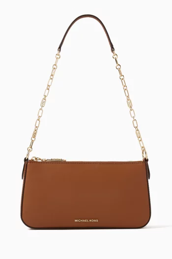Empire Chain Pouchette Shoulder Bag in Leather
