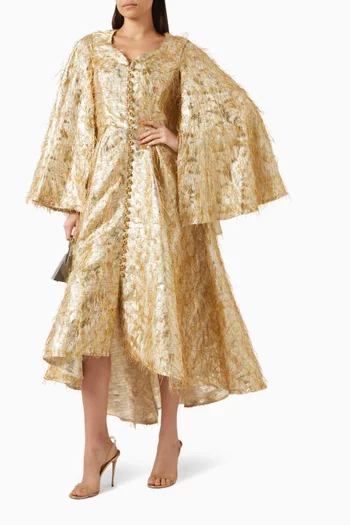 Flared Sleeves Midi Dress in Polyester