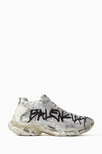 Graffiti Runner Sneakers in Mesh & Nylon