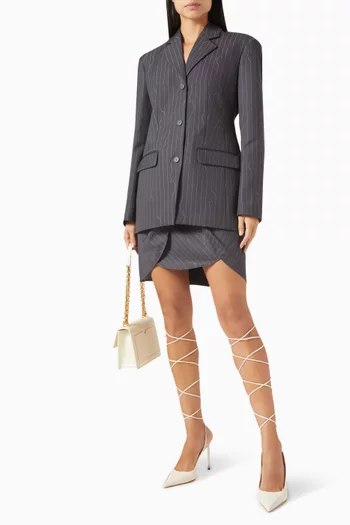 Pinstriped Slim-fit Jacket in Wool Blend