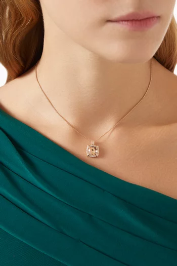 Chatelaine® Diamond & Morganite Necklace in 18kt Rose Gold