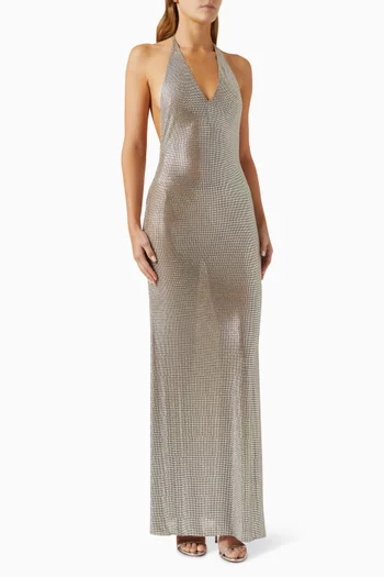 Rhinestone-embellished Maxi Dress