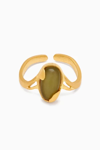 Meteorite Ring in Gold-plated Brass