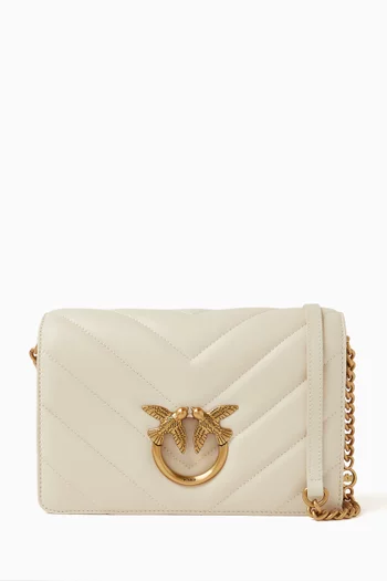 Love Click Classic Crossbody Bag in Quilted Leather