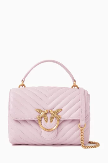 Mini Love Lady Puff Top-handle Bag in Quilted Leather