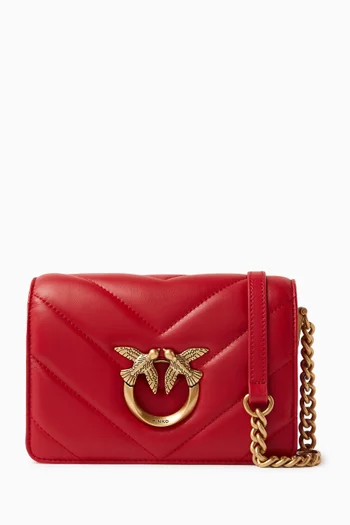 Mini Love Click Crossbody Bag in Quilted Leather