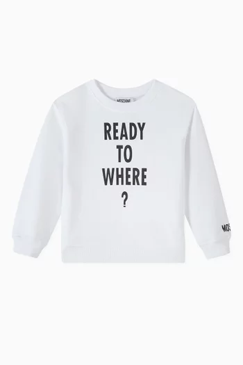 Slogan-print Sweatshirt in Cotton