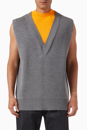Gilet Oversized Vest in Wool-blend