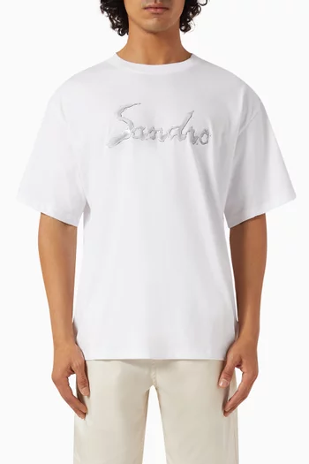 Liquid-effect Logo T-shirt in Cotton