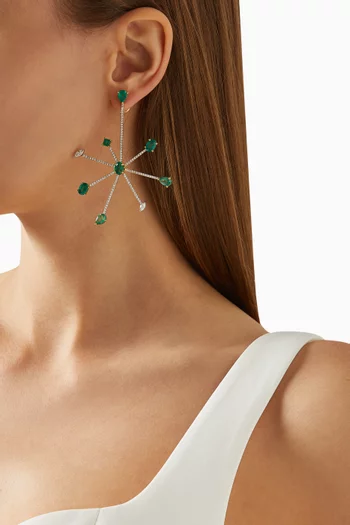 Jellyfish Emerald & Diamond Earrings in 18kt Gold