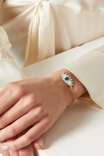 Surya Emerald & Diamond Bracelet in 18kt Gold