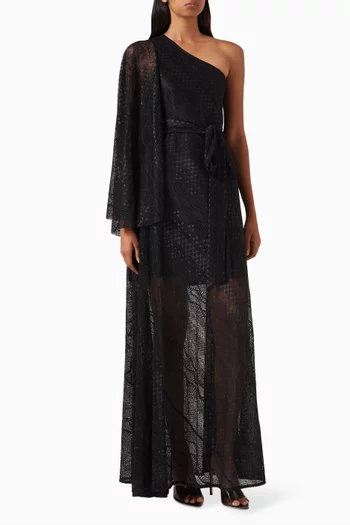 Natalia One-shoulder Maxi Dress in Lace