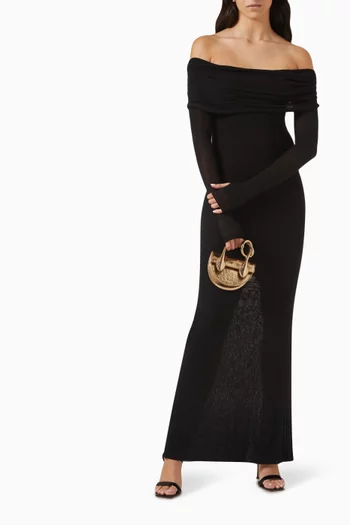 Amara Off-shoulder Maxi Dress in Cashmere-viscose
