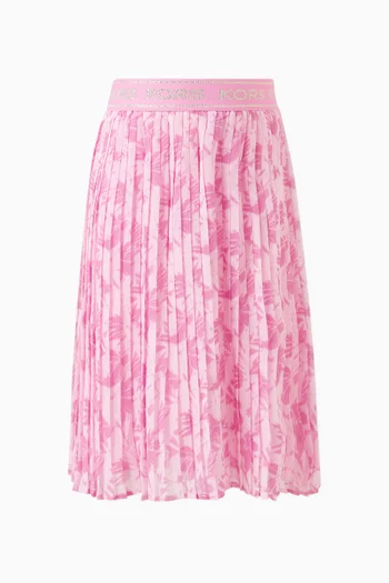 Floral-print Pleated Skirt