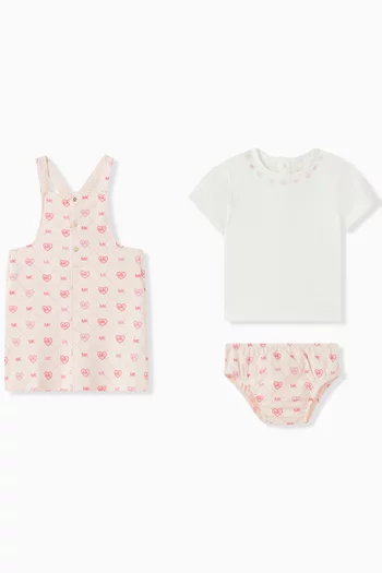 Logo-print Dress Set in Cotton