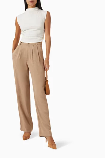 Lindy High-neck Top in Cotton Cinch