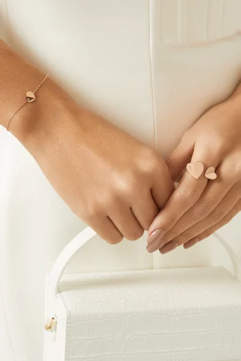 Hiam Gafla Heart Diamond Ring in 18kt Rose Gold