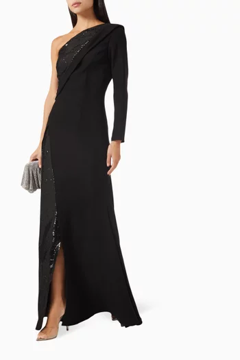 One-shoulder Dress in Cady