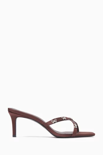 Arielle 65 Bow Cross-strap Sandals in Satin