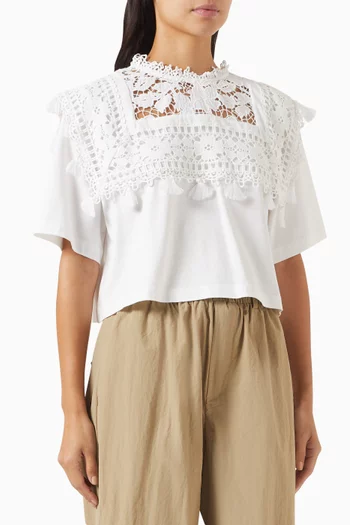 Joah Embroidered T-shirt in Cotton