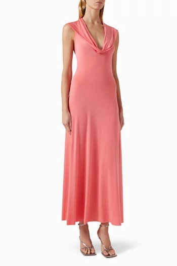 Sizy Cape Maxi Dress in Jersey