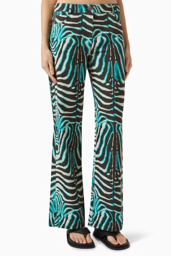 Essie Zebra-print Pants in Cotton-blend