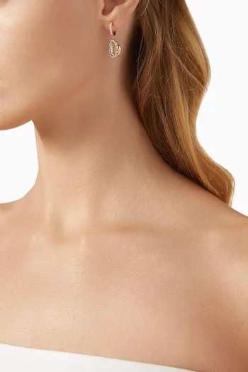 Wave Diamond & Enamel Hoop Earrings in 18kt Rose Gold